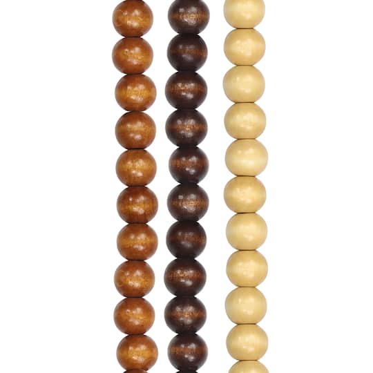12 Packs: 54 ct. (648 total) Beige &#x26; Brown Round Beads, 10mm by Bead Landing&#xAE;